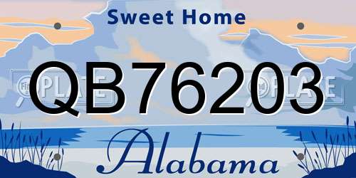 QB76203 Alabama License Plate