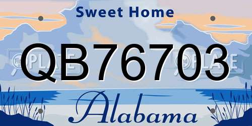 QB76703 Alabama License Plate