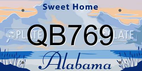 QB769 Alabama License Plate