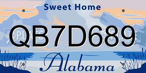 QB7D689 Alabama License Plate