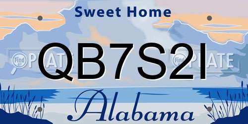 QB7S2I Alabama License Plate
