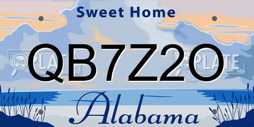 QB7Z2O Alabama License Plate