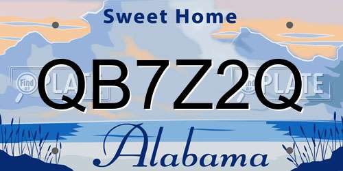 QB7Z2Q Alabama License Plate