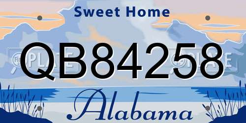 QB84258 Alabama License Plate