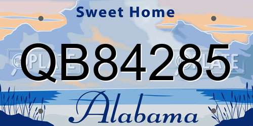 QB84285 Alabama License Plate