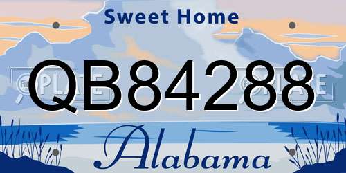 QB84288 Alabama License Plate