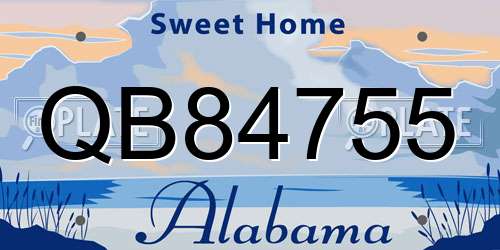 QB84755 Alabama License Plate