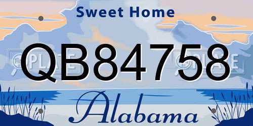 QB84758 Alabama License Plate