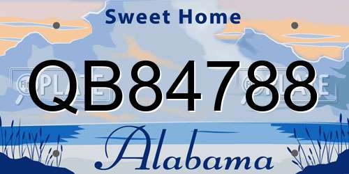 QB84788 Alabama License Plate