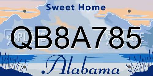QB8A785 Alabama License Plate