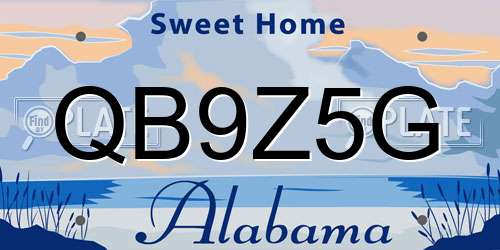 QB9Z5G Alabama License Plate