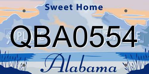 QBA0554 Alabama License Plate