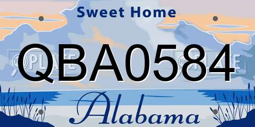 QBA0584 Alabama License Plate