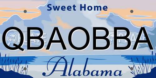 QBAOBBA Alabama License Plate