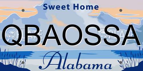 QBAOSSA Alabama License Plate
