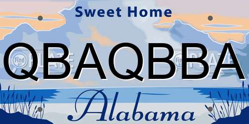 QBAQBBA Alabama License Plate