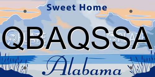 QBAQSSA Alabama License Plate