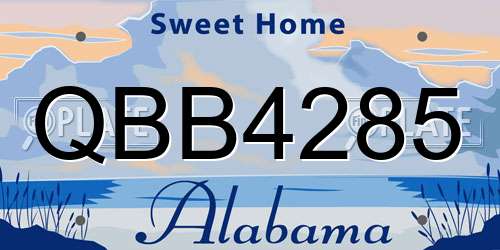 QBB4285 Alabama License Plate