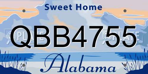 QBB4755 Alabama License Plate