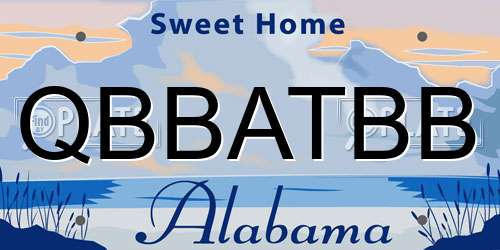 QBBATBB Alabama License Plate