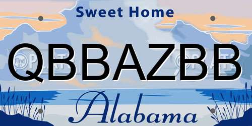 QBBAZBB Alabama License Plate