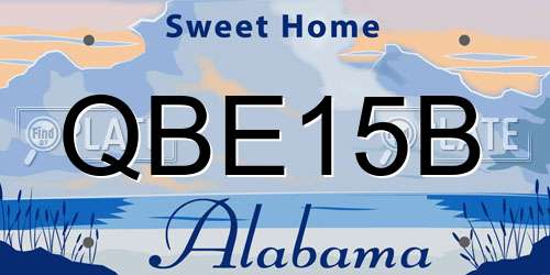 QBE15B Alabama License Plate