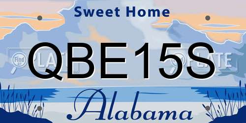 QBE15S Alabama License Plate