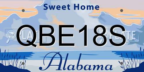 QBE18S Alabama License Plate