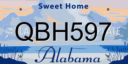 QBH597 Alabama License Plate