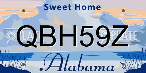 QBH59Z Alabama License Plate