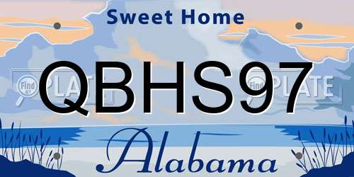 QBHS97 Alabama License Plate
