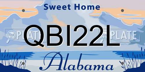 QBI22L Alabama License Plate