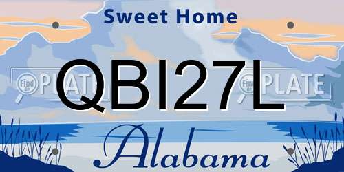 QBI27L Alabama License Plate