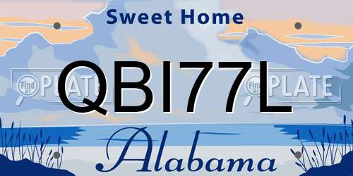 QBI77L Alabama License Plate