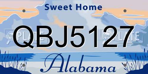 QBJ5127 Alabama License Plate