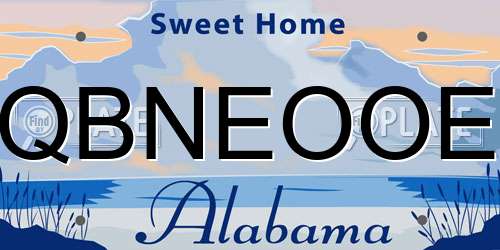 QBNEOOE Alabama License Plate