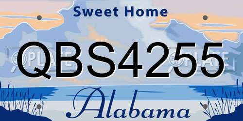 QBS4255 Alabama License Plate