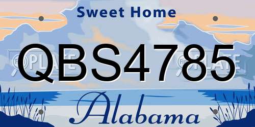 QBS4785 Alabama License Plate