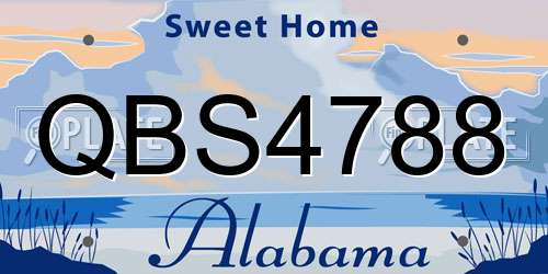 QBS4788 Alabama License Plate