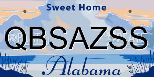 QBSAZSS Alabama License Plate
