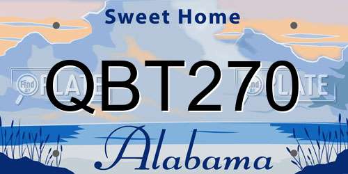 QBT270 Alabama License Plate
