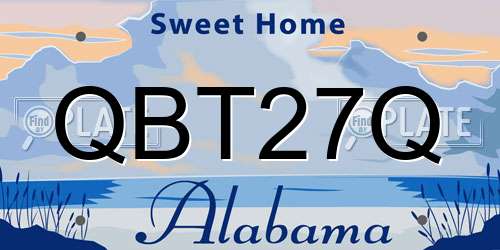 QBT27Q Alabama License Plate