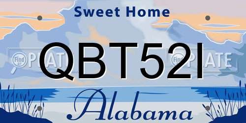 QBT52I Alabama License Plate