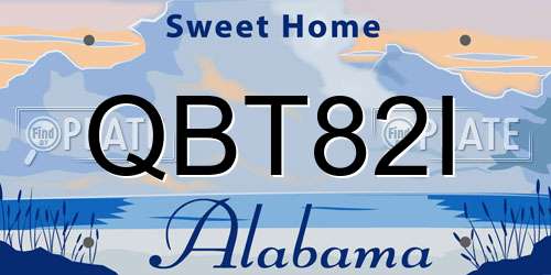 QBT82I Alabama License Plate