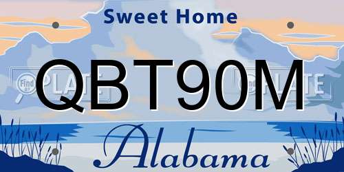 QBT90M Alabama License Plate