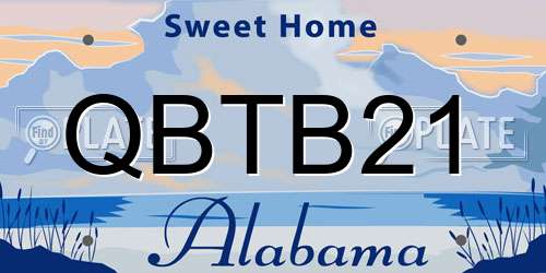 QBTB21 Alabama License Plate