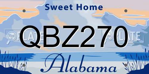 QBZ270 Alabama License Plate