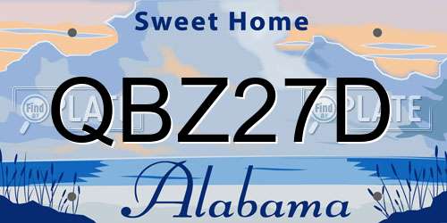 QBZ27D Alabama License Plate