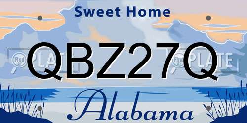 QBZ27Q Alabama License Plate