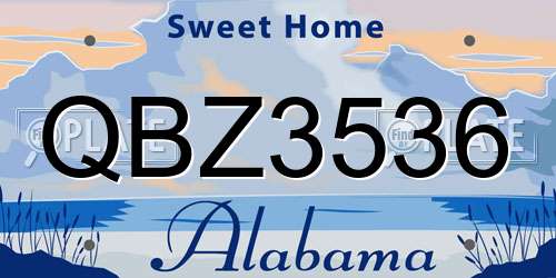 QBZ3536 Alabama License Plate